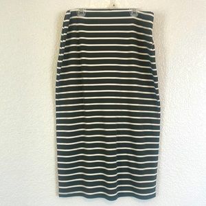 Green stripe pencil skirt